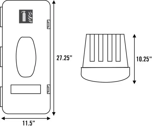10040463 Front Loading Poly Fire  Extinguisher Case (13Ib to 20Ib Extinguishers) - Image 3